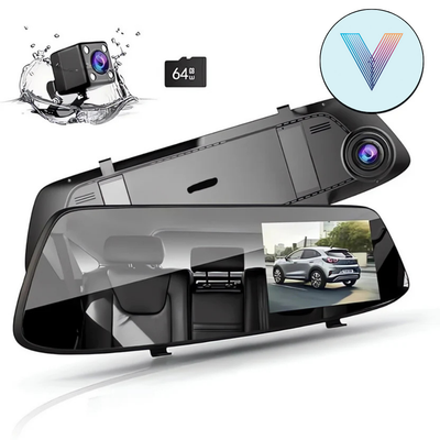 ESPEJO RETROVISOR CON CAMARA DELANTERA + CAMARA TRASERA HD™